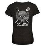 Natural Born Grillers Ladies Organic V-Neck Shirt