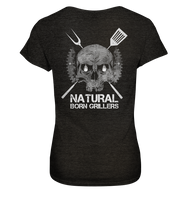 Natural Born Grillers Ladies Organic V-Neck Shirt
